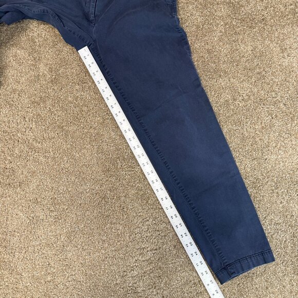 Talbots The Weekend Chino Pants Women 8 Blue Cotton Stretch Tapered Leg Mid Rise - Picture 9 of 14